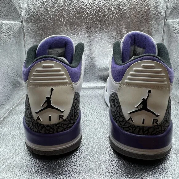 Size 11 Nike Air Jordan 3 Retro Dark Iris White Mens Lace Up Sneakers CT8532-105